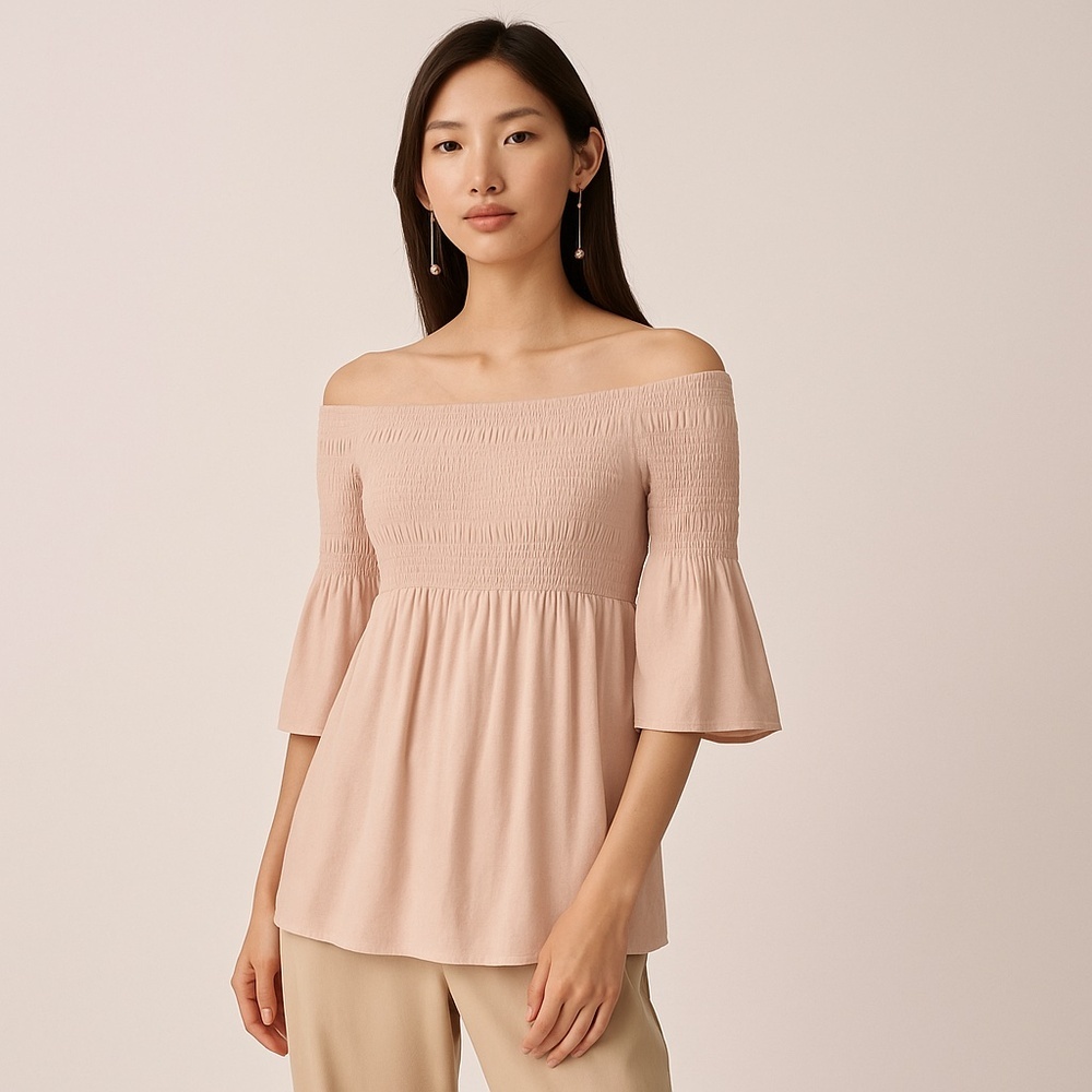 Aritzia Babaton Grantland Pink Off Shoulder Blouse Small NWOT - Picture 1 of 13